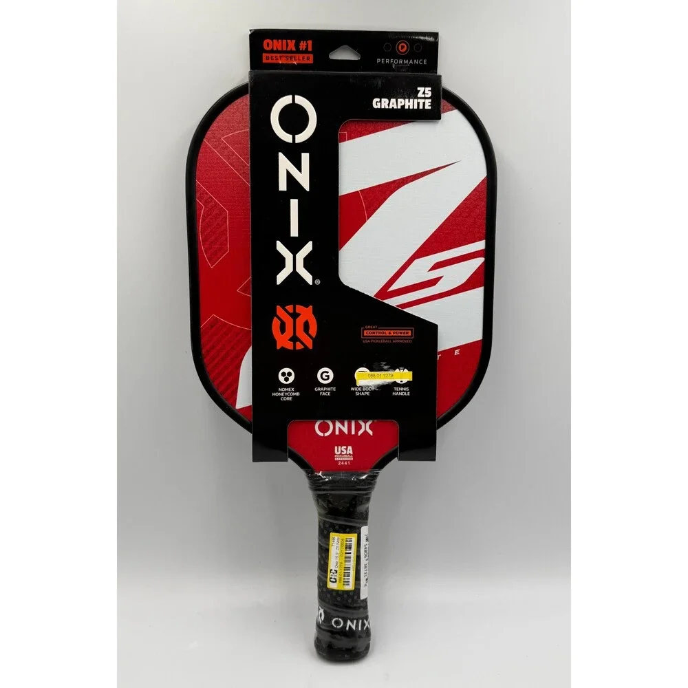 New ONIX Z5 Graphite Pickleball Paddle Wide Body Carbon Fiber Honeycomb Red